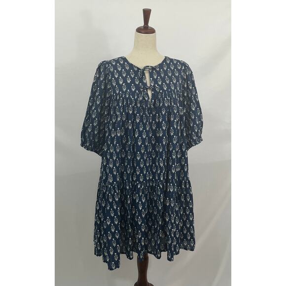EMERSON FRY India Collection Sz M/L Marguerite Blue Isla Dress - Picture 16 of 16